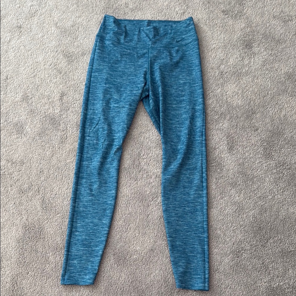 Nike Blue Athletic Leggings Moisture-Wicking Stretch